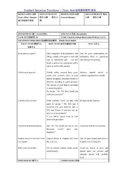 酒店SOP是什么意思流程 酒店sop是什么意思店中lsop是什么